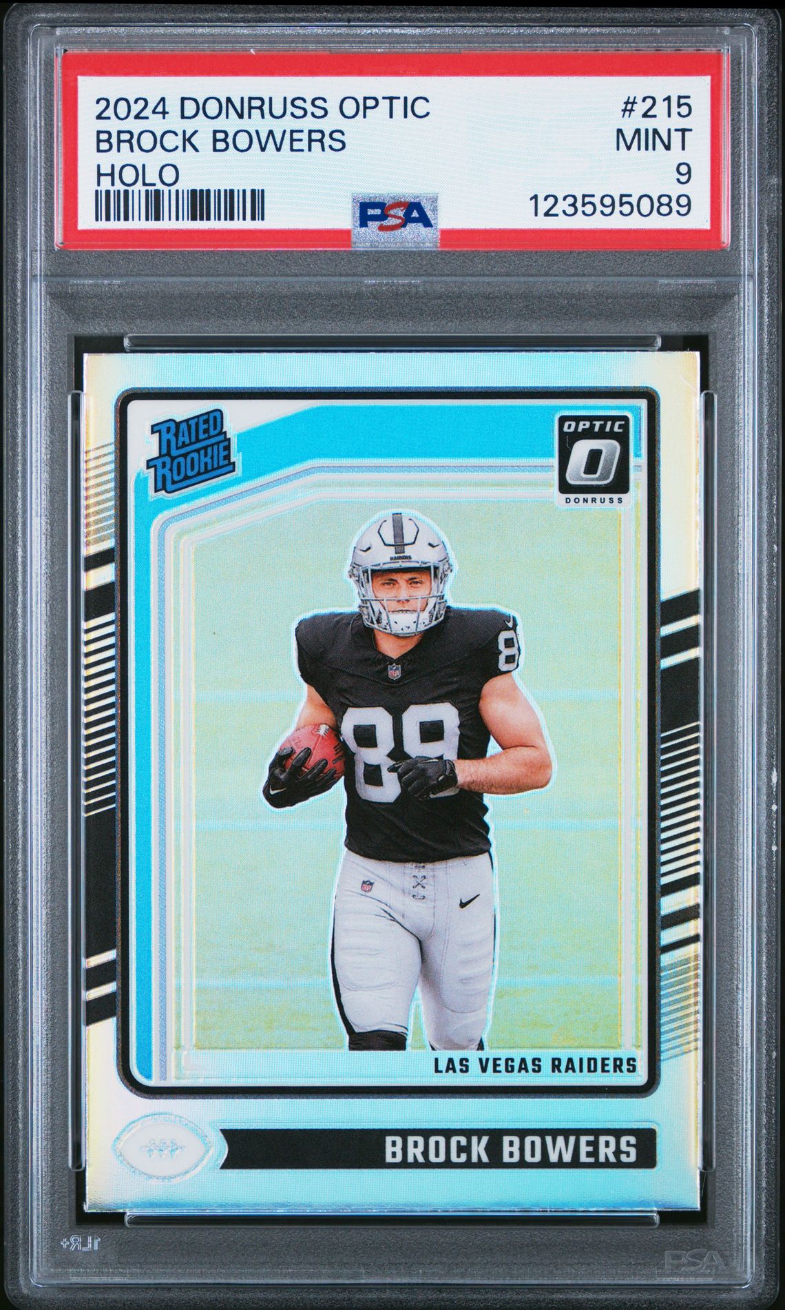 2024 Panini Donruss Optic Brock Bowers #215 (Holo) Mint 9 front