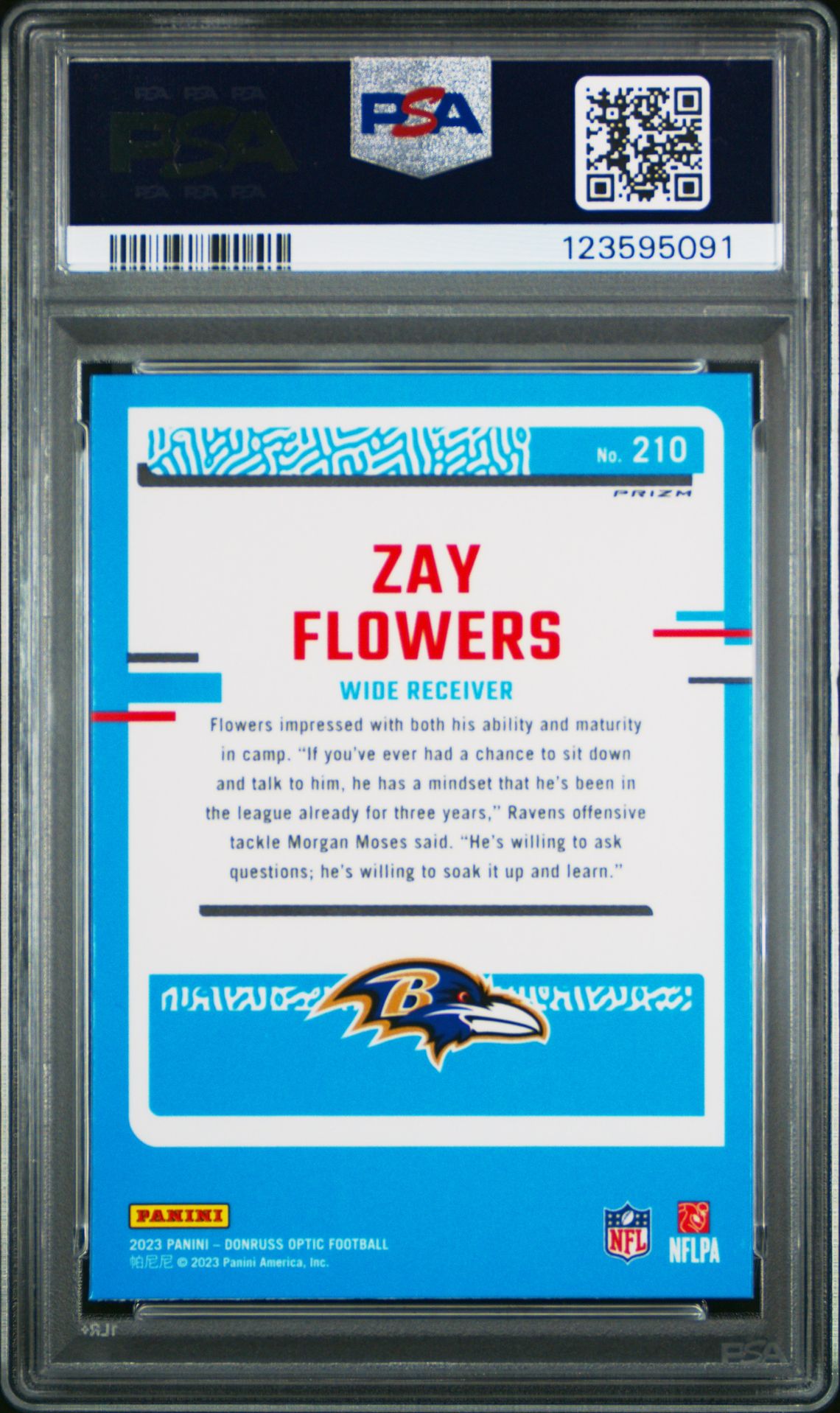 2023 Panini Donruss Optic Zay Flowers #210 (Green Velocity) Mint 9 back