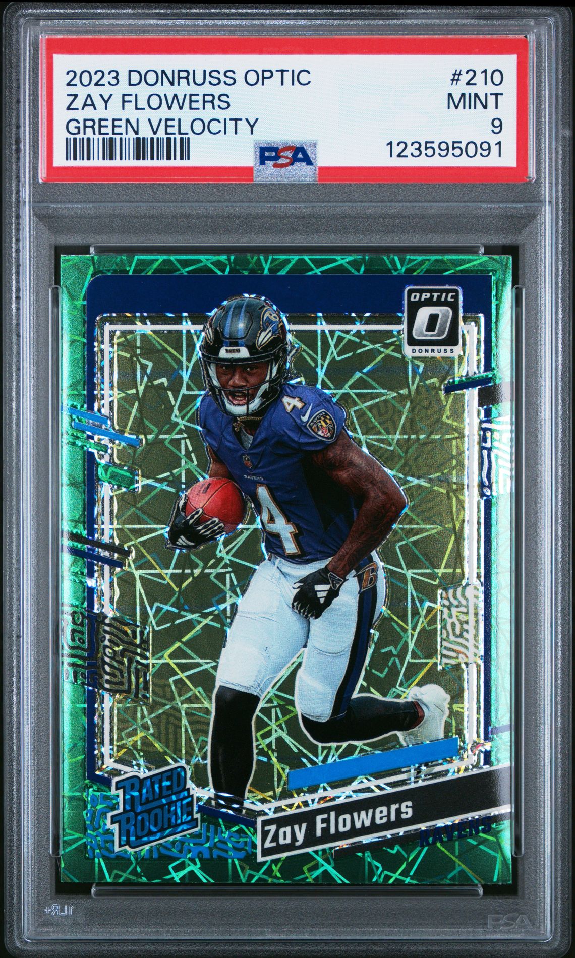 2023 Panini Donruss Optic Zay Flowers #210 (Green Velocity) Mint 9 front