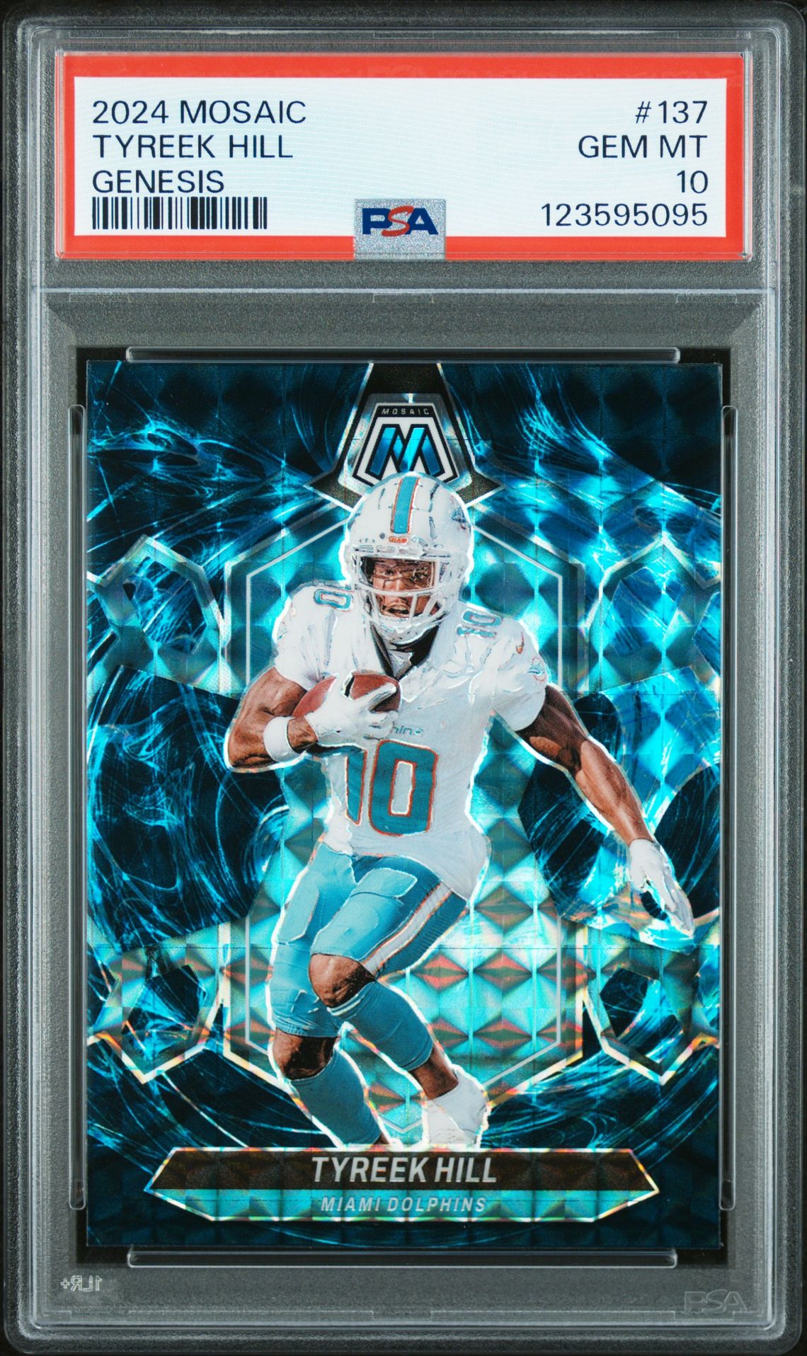 2024 Panini Mosaic Tyreek Hill #137 (Genesis) Gem Mt 10 front