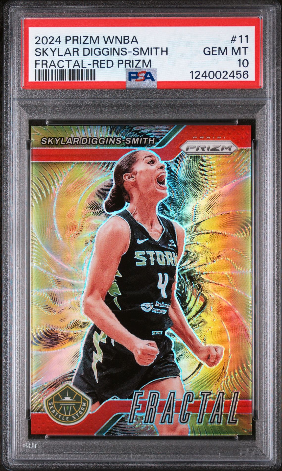 2024 Panini PANINI PRIZM WNBA FRACTAL RED PRIZM #11 Skylar Diggins-Smith front