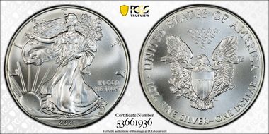 2021 $1 Silver Eagle - Type 1 MS70
