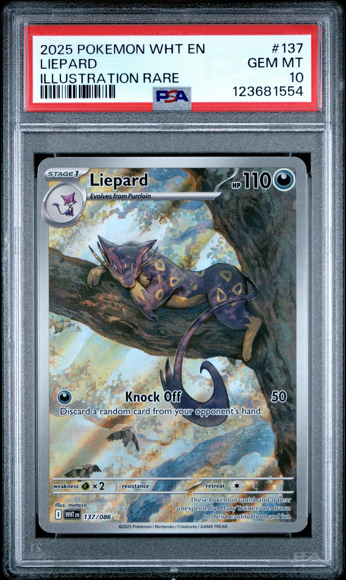 2025 Pokemon POKEMON WHT EN-WHITE FLARE ILLUSTRATION RARE #137 Liepard front