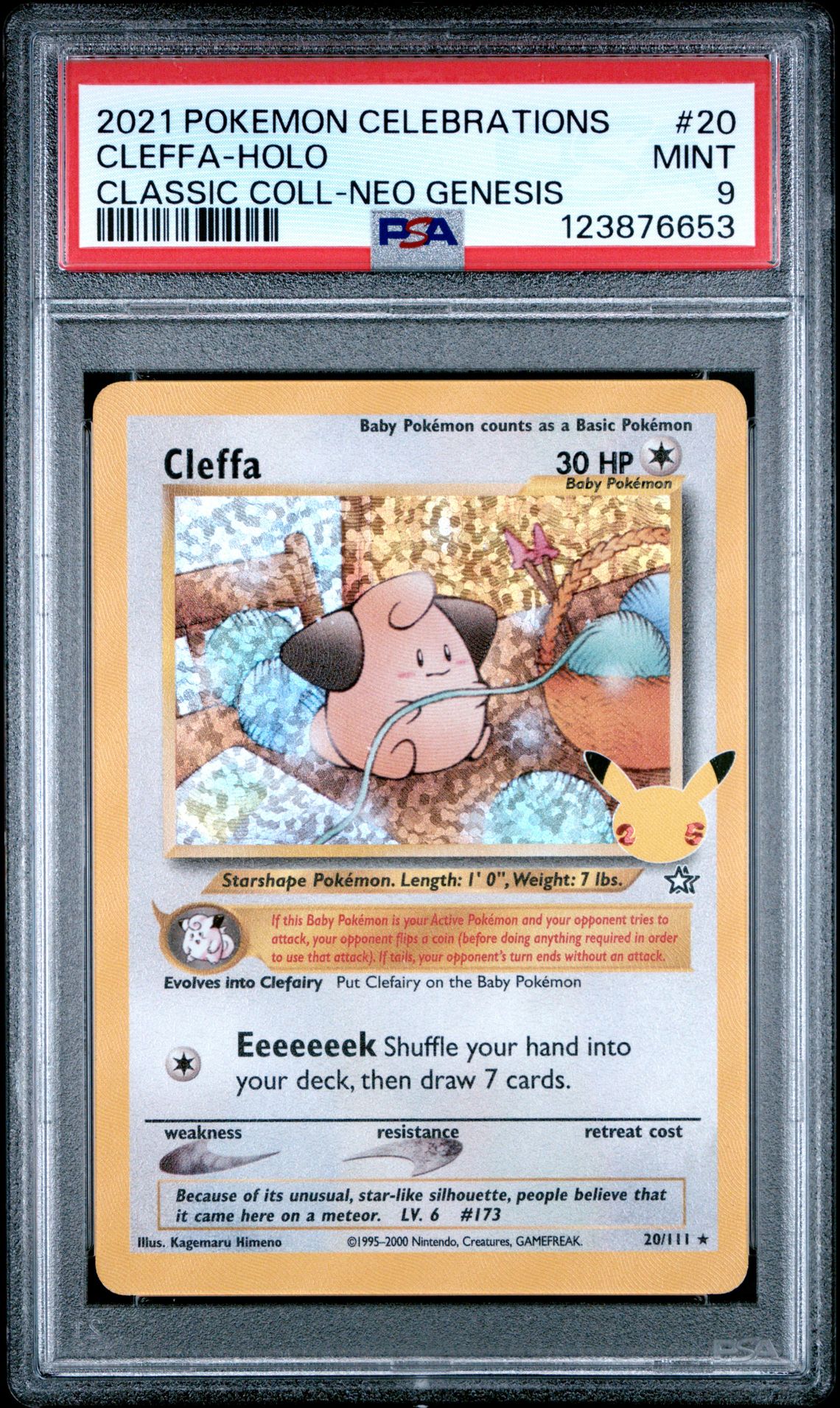 2021 Pokemon POKEMON CELEBRATIONS CLASSIC COLLECTION CLASSIC COLL-NEO GENESIS #20 Cleffa-Holo front
