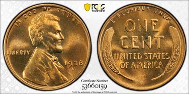 1938-D 1C MS67+ RD