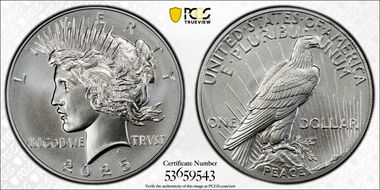 2025 $1 Peace Dollar First Strike MS69