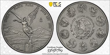 2019-Mo Onza Libertad Ag - Antiqued SP70
