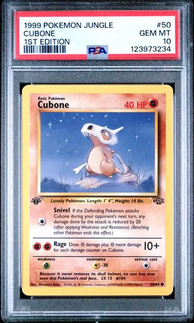 1999 Pokemon Jungle 1st Edition #50 Jungle Cubone 1st Edition front