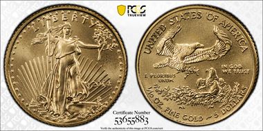 2014 $5 Gold Eagle MS70