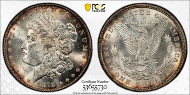 1878 8TF $1 VAM 16, Tripled Stars MS62