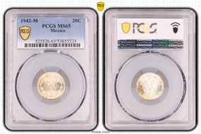 1942-M 20C KM-438  Ag MS65