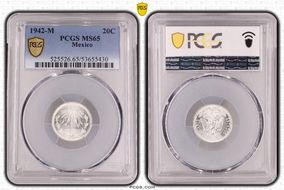 1942-M 20C KM-438  Ag MS65