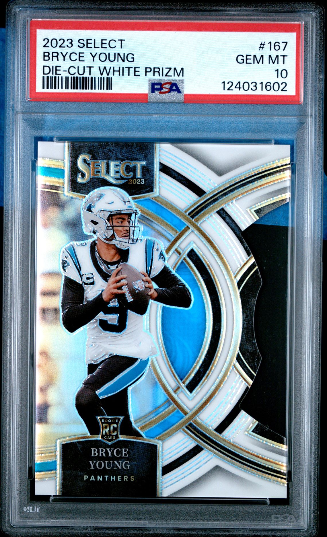 2023 Panini Select Bryce Young #167 (Die-Cut White Prizm) Gem Mt 10 front view - PSA graded GEM MT 10