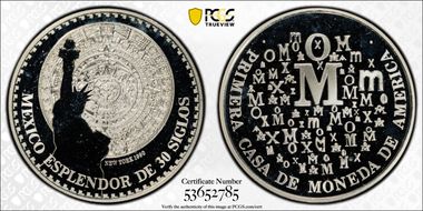 1990-Mo Medal Splendor of 30 Centuries Ag PR66DCAM