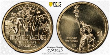 2019-D $1 American Innovation GA Trustees' Garden Pos. A First Strike MS67