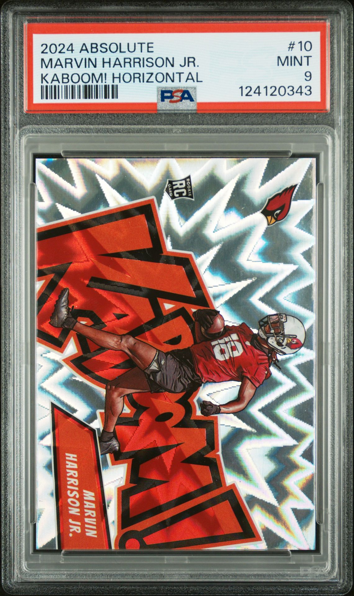 2024 Panini Absolute Kaboom! Horizontal Marvin Harrison Jr. #10 Mint 9 front