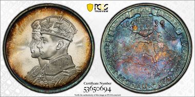 1939 Medal BHM-4394 WE-7826 Ag Royal Visit to Canada MS66