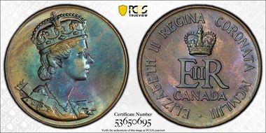 1953 Medal Elizabeth II Coronation AE MS65BN