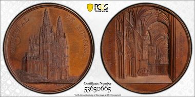 1867 Medal Ross-M282 Hoyd-220 Bronzed AE Burgos Cathedral SP64