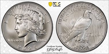 2025 $1 Peace Dollar First Strike MS70