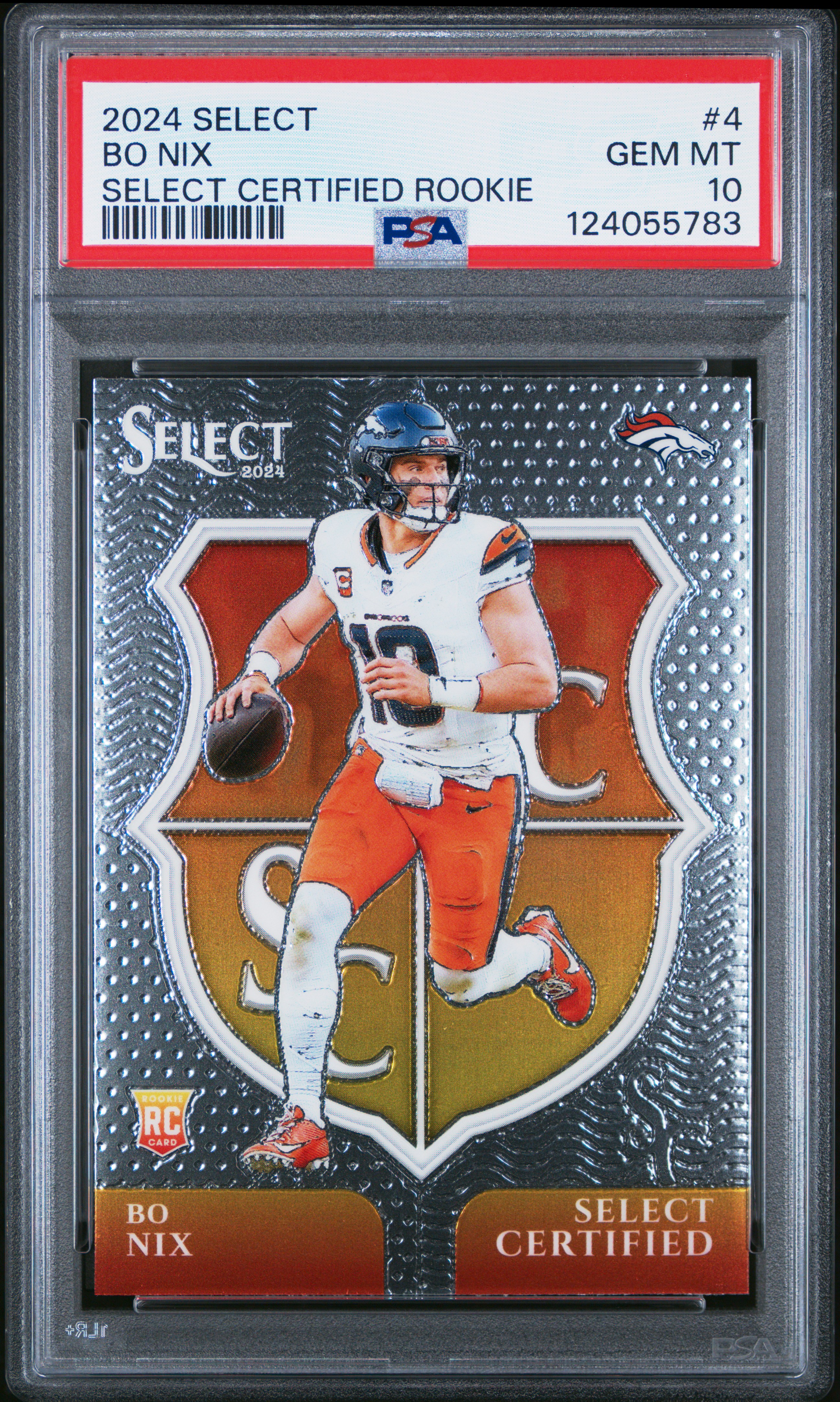 2024 #4 Bo Nix PSA 10 Panini Select Select Certified Rookies