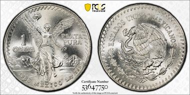 1986-Mo Onza Libertad Ag MS67