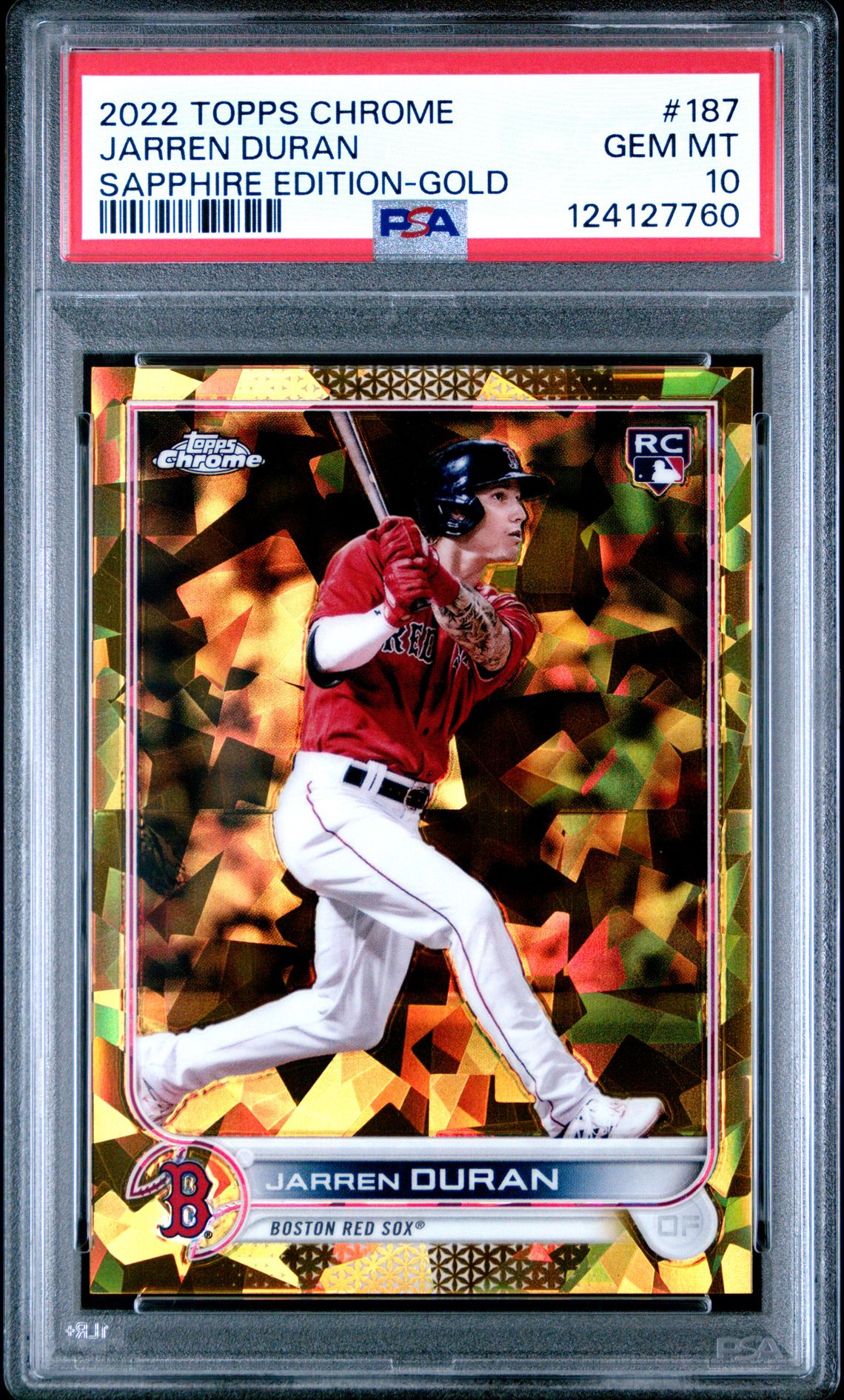 2022 Topps Chrome TOPPS CHROME SAPPHIRE EDITION GOLD #187 Jarren Duran front