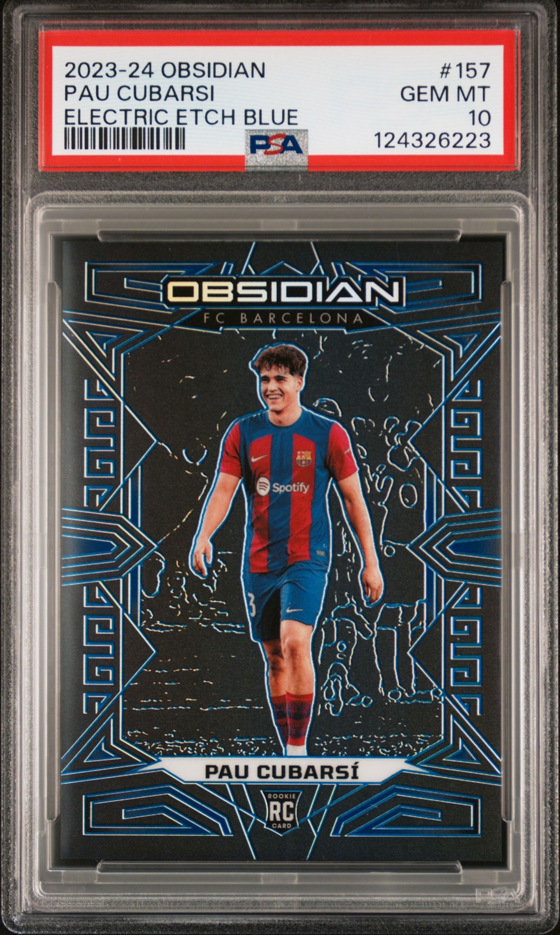 2023 Panini PANINI OBSIDIAN ELECTRIC ETCH BLUE #157 Pau Cubarsi front