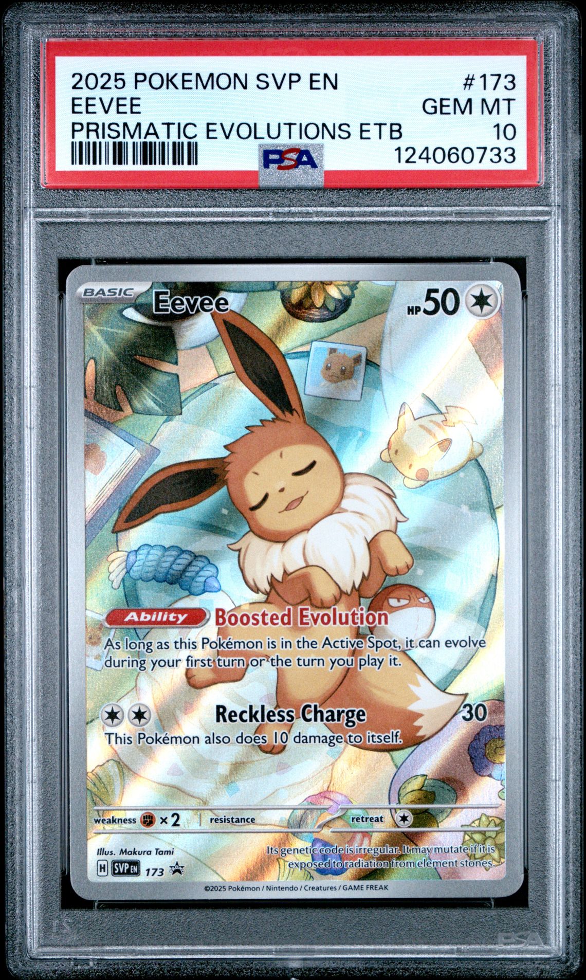 2025 Pokemon Svp En-Sv Black Star Promo Eevee #173 (Prismatic Evolutions Etb) Gem Mt 10 front