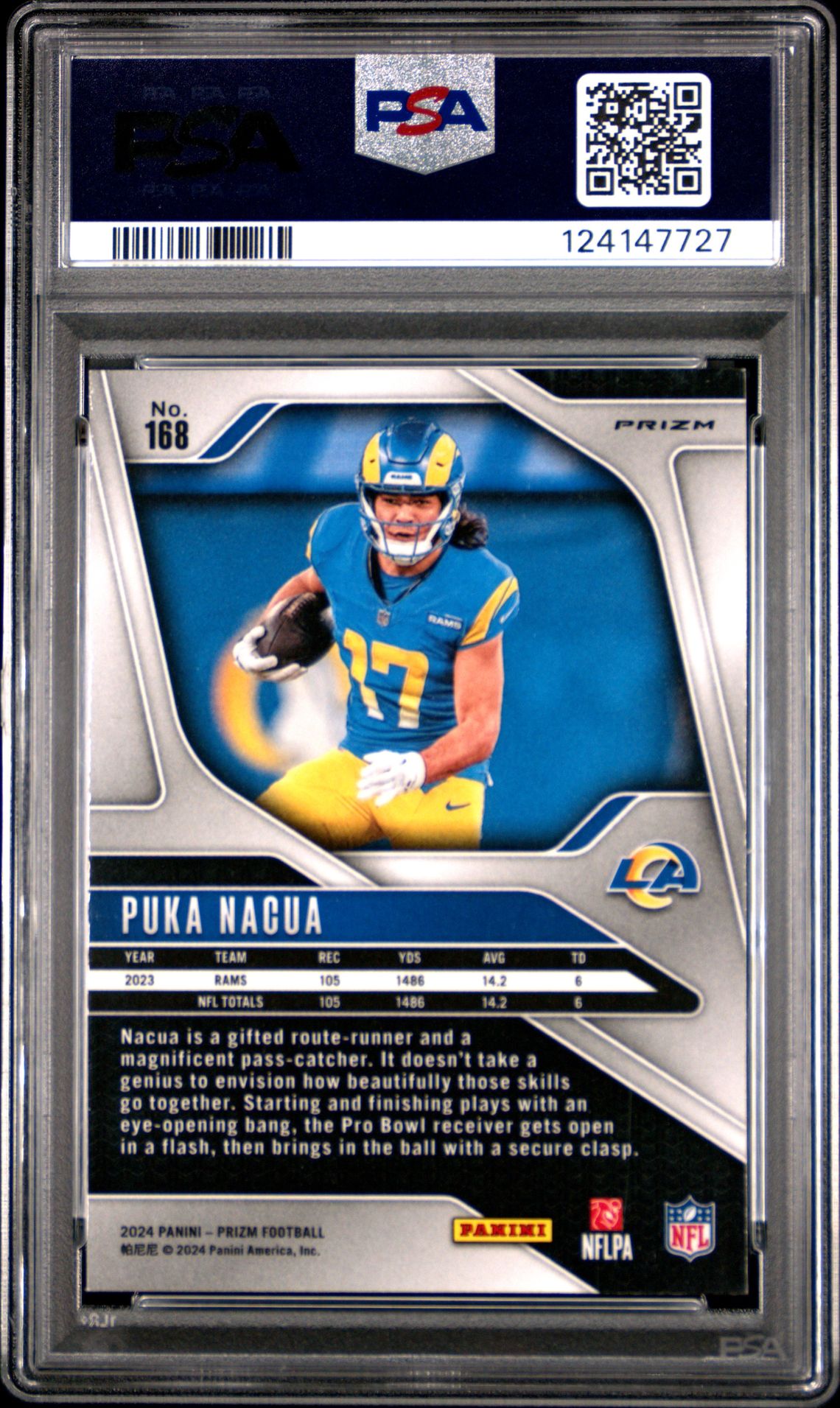 2024 Panini Prizm Puka Nacua #168 (Snakeskin Prizm) Mint 9 back