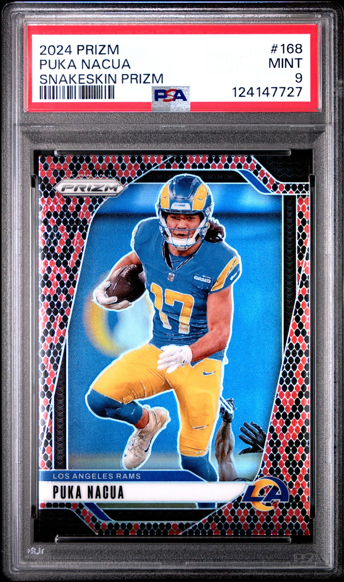 2024 Panini Prizm Puka Nacua #168 (Snakeskin Prizm) Mint 9 front