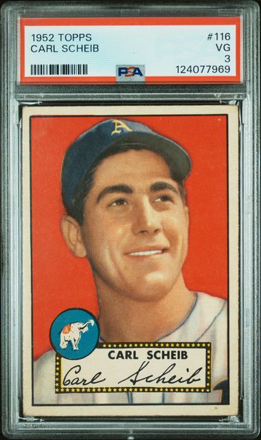 1952 Topps #116 Carl Scheib front