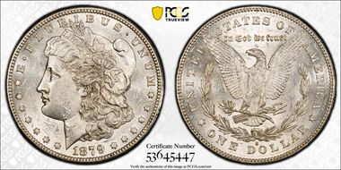 1879-S $1 VAM 39, Rev. of 1878 AU58