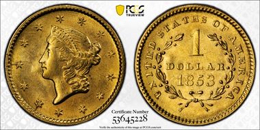 1853 G$1 MS62