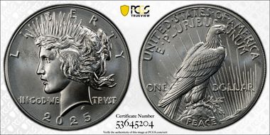 2025 $1 Peace Dollar First Strike MS69