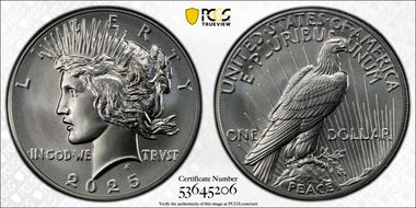2025 $1 Peace Dollar First Strike MS69