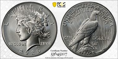 2025 $1 Peace Dollar First Strike MS69
