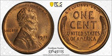 1911-S 1C MS65RD