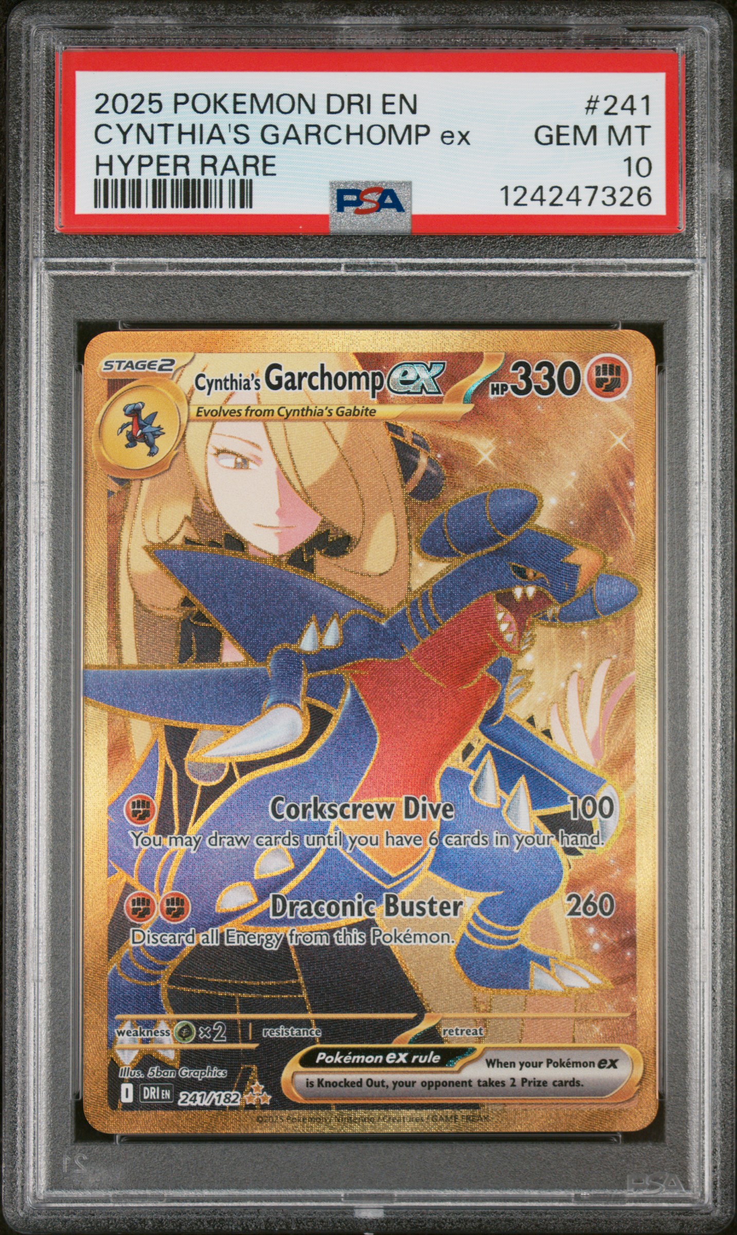PC's 2025 Pokemon Dri En-Destined Rivals Cynthia's Garchomp Ex