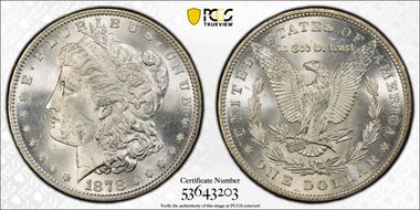 1878 7TF $1 Reverse of 1879 MS64