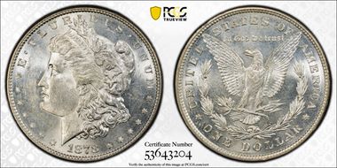 1878 8TF $1 VAM 21, Broken R&B MS61