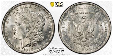 1890-O $1 VAM 10, Comet MS62