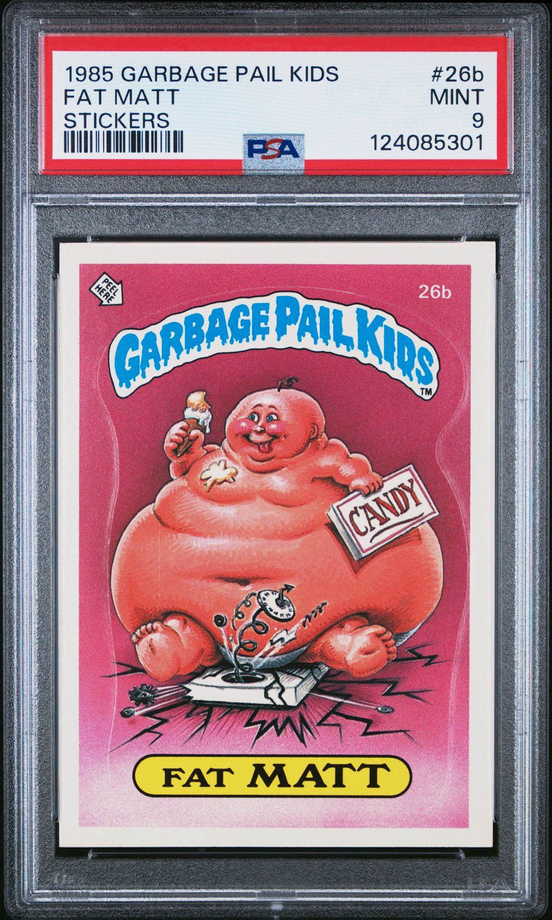 1985 Topps GARBAGE PAIL KIDS STICKERS #26B Fat Matt front
