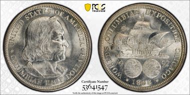 1892 50C Columbian MS65