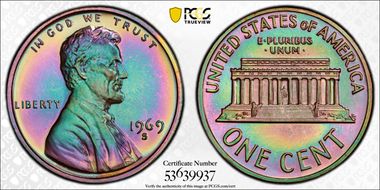 1969-S 1C PR69BN