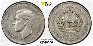 1937 Crown KM-34  Ag AU55