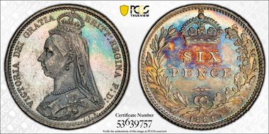 1889 6D S-3929 MS63