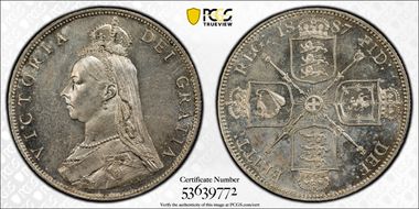 1887 Florin S-3925 Jubilee Head MS64