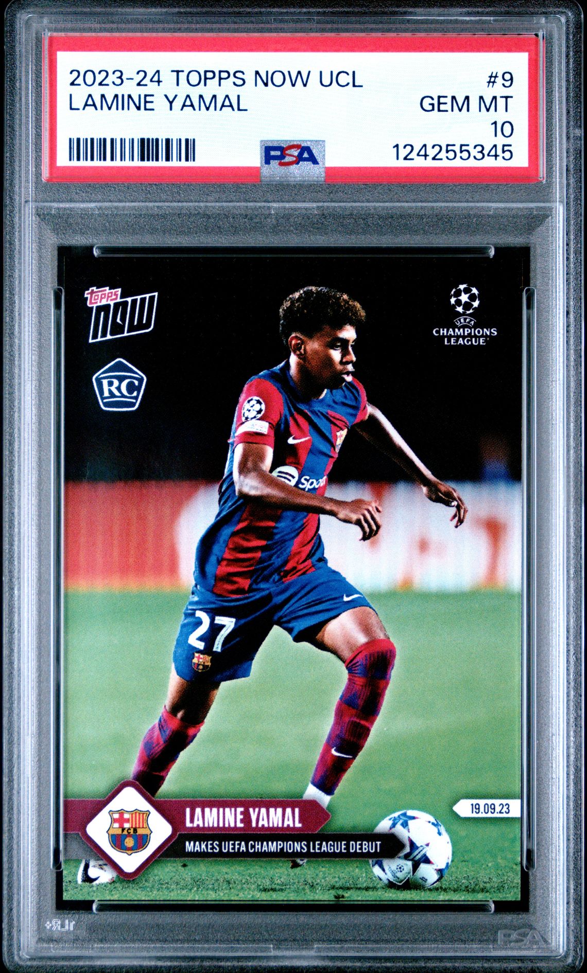 2023 Topps Now TOPPS NOW UEFA CHAMPIONS LEAGUE #9 Lamine Yamal front