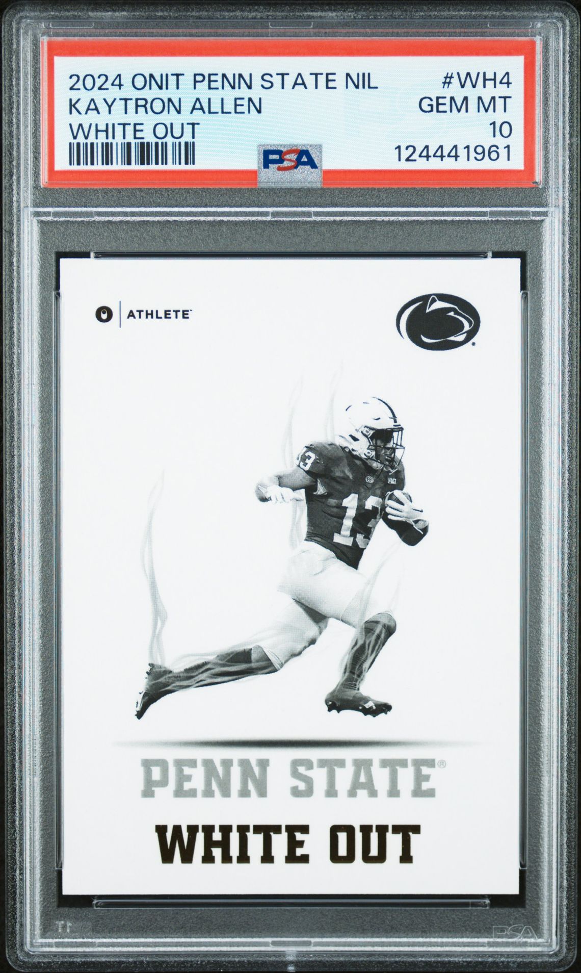 2024 Onit Penn State University White Out #WH4 Kaytron Allen front